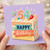 54th Birthday Card, Happy Birthday Cake Design