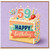 59th Birthday Card, Happy Birthday Cake Card
