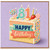 81st Birthday Card, Colourful Cake and Candles Happy Birthday Card