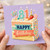 81st Birthday Card, Colourful Cake and Candles Happy Birthday Card