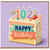 102nd Birthday Card, Happy Birthday Cake Card
