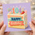 104th Birthday Card, Happy Birthday Cake Design Card