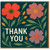 Floral Thank You Card - Botanical Flowers Design on Teal - Blank Inside - Appreciation Card for Friends, Family, Colleagues - Eco-friendly Envelope Included