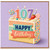 107th Birthday Card, Happy Birthday Cake Design Card