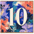 10th Birthday Card, Floral Paint Splash Design