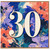 30th Birthday Card, Abstract Floral Design