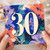 30th Birthday Card, Abstract Floral Design