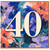 40th Birthday Card, Floral Abstract Number 40 Card