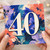 40th Birthday Card, Floral Abstract Number 40 Card