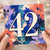 42nd Birthday Card, Bold Floral Abstract Number 42 Card