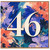 46th Birthday Card, Floral Abstract 46 Birthday Card