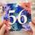 56th Birthday Card, Abstract Floral Design