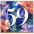 59th Birthday Card, Floral Abstract Number 59 Card