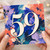 59th Birthday Card, Floral Abstract Number 59 Card