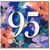 95th Birthday Card, Colourful Floral Number 95 Card