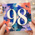 98th Birthday Card, Colourful Floral Number 98 Card
