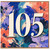 105th Birthday Card, Floral Abstract Number 105 Birthday Card