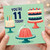 11th Birthday Card, - You're 11 Today Cake Design