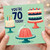 70th Birthday Card, You're 70 Today Celebration Cake Design
