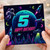 5th Birthday Card, Space Theme Happy Birthday Card