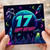 17th Birthday Card, Space Themed Happy Birthday Card