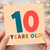 10th Birthday Card, 10 Years Old Colourful Kids Birthday Card