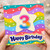 3rd Birthday Card, Colourful Rainbow Star Design, Happy Birthday Card