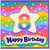8th Birthday Card, Colourful Rainbow Star Happy Birthday Card