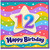 12th Birthday Card, Colourful Stars Happy Birthday Design