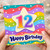 12th Birthday Card, Colourful Stars Happy Birthday Design