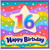 16th Birthday Card, Happy Birthday Card for Age 16