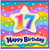 17th Birthday Card, Colourful Rainbow Star Happy Birthday Card