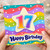 17th Birthday Card, Colourful Rainbow Star Happy Birthday Card