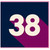 38th Birthday Card, Bold Number 38 Design