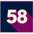 58th Birthday Card, Bold Number 58 Design