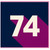 74th Birthday Card, Bold Modern Number Design