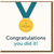 Congratulations You Did It Medal Card - Funny Gold Medal Design - Congrats Card for Exam Results, Graduation, New Job or Achievement