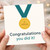 Congratulations You Did It Medal Card - Funny Gold Medal Design - Congrats Card for Exam Results, Graduation, New Job or Achievement