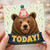 38th Birthday Card, Bear Party Hat Today Design