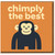 Chimply The Best Funny Thank You Card - Cute Chimpanzee Pun, Monkey Illustration, Appreciation Card for Friend, Colleague or Loved One - Blank Inside