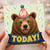 68th Birthday Card, Bear Party Today Design