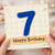 7th Birthday Card, Blue Number 7 Happy Birthday Card