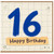 16th Birthday Card, Happy Birthday Age 16 Card