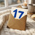 17th Birthday Card, Blue Hand - Painted Number 17 Happy Birthday Card