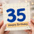 35th Birthday Card, Blue Hand - Drawn Happy Birthday Card
