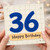 36th Birthday Card, Happy Birthday Card