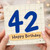 42nd Birthday Card, Happy Birthday Card