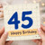 45th Birthday Card, Blue Number 45 Happy Birthday Card
