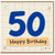 50th Birthday Card, Blue Number 50 Happy Birthday Card