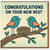 Congratulations On Your New Nest Card - Cute Birds New Home Housewarming Pun - Congratulations Greeting Card for Friends or Family